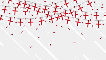 Engeland viering vlaggedoek vlaggen met confetti en linten Aan wit achtergrond. vector illustratie.