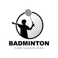 badminton logo, sport Afdeling ontwerp, vector abstract badminton spelers silhouet verzameling