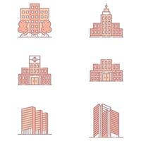 onroerend goed en gebouwen pictogrammen vector