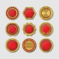 rode en gouden badges van topkwaliteit vector