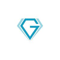 abstract brief g blauw diamant meetkundig ontwerp symbool vector