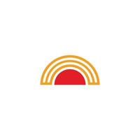 strepen meetkundig zon stijgen symbool logo vector