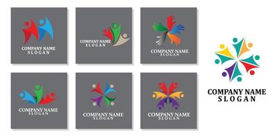vector logo icoon van wereldwijde gemeenschap of teamwork of sociaal netwerk van mensen