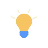 vlak stijl minimaal geel licht lamp icoon. idee, oplossing, bedrijf, wetenschap, energie, strategie concept. oplossing en bedrijf idee. vector illustratie van denken en uitvinding symbool.