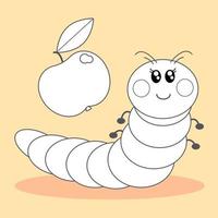 schattig rups- kleur boek vector