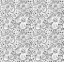abstract bloesem illustratie. hipster vector inkt bloemen naadloos patroon. retro zwart en wit behang voor uw grafisch ontwerp.