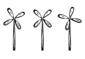 turbine wind windmolen genereren elektriciteit hand- tekening tekening vector ontwerp.