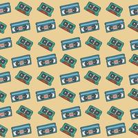 retro patroon. audio en video banden. 90s stijl doodles naadloos achtergrond. modieus vector patroon. tekening illustratie voor wijnoogst ontwerpen