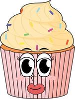 cupcake met witte room vector