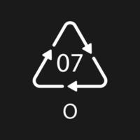 o 07 recyclingcodesymbool. plastic recycling vector polyethyleen teken.