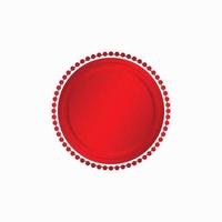 ronde rood insigne geïsoleerd Aan een wit achtergrond, zegel postzegel rood luxe elegant banier tegen, vector illustratie certificaat rood folie zegel of medaille geïsoleerd.