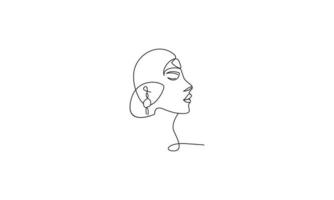 vrouw gezicht met mooi abstract lijnen logo vector