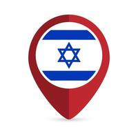 kaartaanwijzer met land Israël. israëlische vlag. vectorillustratie. vector