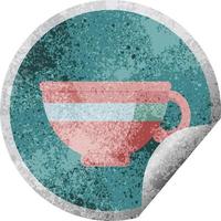 koffie kop grafisch vector illustratie circulaire sticker