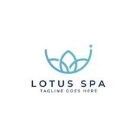 een mooie en natuurlijk mooie lotus spa-bloem, met een luxe en elegante lotusbloem vector illustratie bewerking, geschikt voor schoonheids- en cosmetische salons.