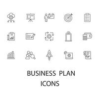 businessplan pictogrammen instellen. businessplan pack symbool vectorelementen voor infographic web vector