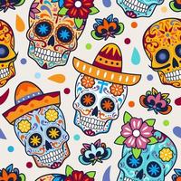 calavera schedel patroon vector