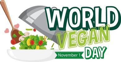 wereld veganistisch dag logo concept vector