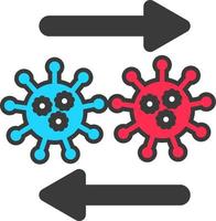 infectie virus icoon, schets stijl vector