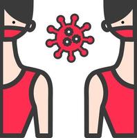 infectie virus icoon, schets stijl vector