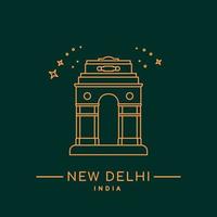 Delhi Gate vectorillustratie. vector