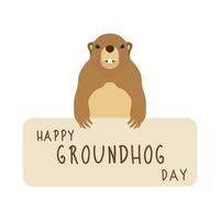 gelukkige groundhog day banner vector
