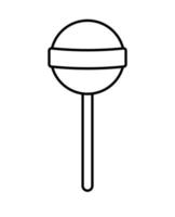 zwart en wit lolly snoep icoon clip art in beroerte schets Aan wit achtergrond vector