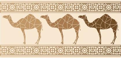achtergrond met etnische patroon van kamelen