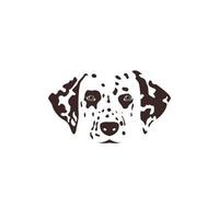Dalmatische kop. bruine vlekkerige hond. vector