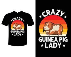 Guinea varken vector t-shirt ontwerp sjabloon