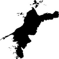 silhouet van japan landkaart, kaart van ehime vector