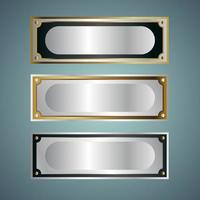 elegant zilver goud naam bord vector