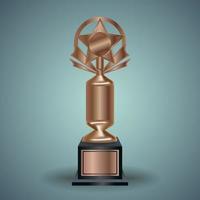 bronzen trofee mockup vector