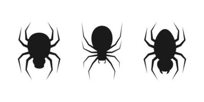 spinnen zwart silhouet reeks van illustraties vector