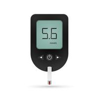 glucometer realistisch illustratie. bloed glucose meting concept vector