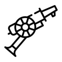 een lineair vector icoon van een kanon.