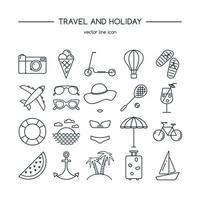 reizen en vakantie icon set. vector illustratie.