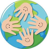 menselijk handen symbool Aan aarde planeet vector