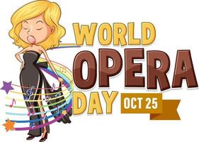 wereld opera dag banner concept vector