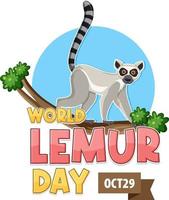 wereld lemur dag posterontwerp vector