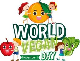 wereld veganistisch dag logo concept vector