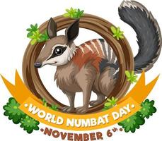 wereld numbat dag logo concept vector