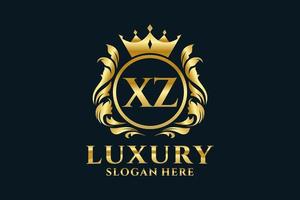 eerste xz brief Koninklijk luxe logo sjabloon in vector kunst voor luxueus branding projecten en andere vector illustratie.