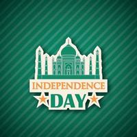 wenskaart met taj mahal illustratie voor het vieren van de onafhankelijkheidsdag van india. vector