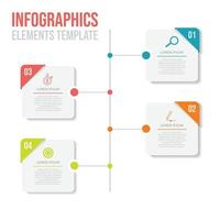 4 stappen tijdlijn infographic sjabloon vector