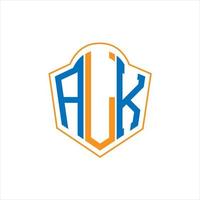 alk abstract monogram schild logo ontwerp Aan wit achtergrond. alk creatief initialen brief logo. vector