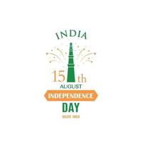 wenskaart voor het vieren van de onafhankelijkheidsdag van India, 15 augustus. Indiase feestelijke banner. vector