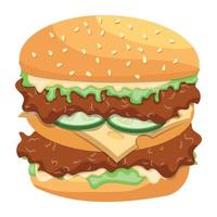 modieus dubbele hamburger vector