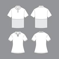 vlak schets polo wit overhemd vector