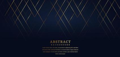 abstracte sjabloon streep lijnen gouden kleur op donkerblauwe achtergrond. luxe stijl. vector